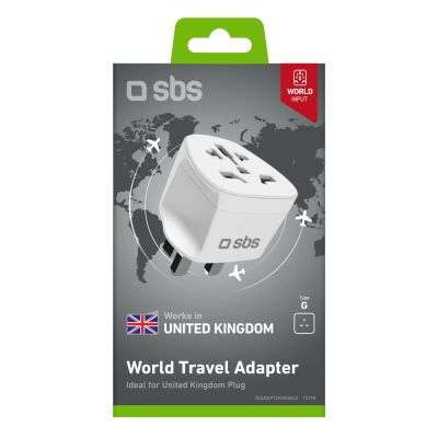 2. SBS UK Reiseadapter – Universal – Weiß