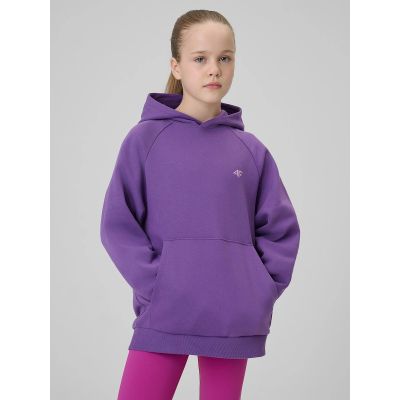 5. Lockerer Mädchen-Sweatshirt mit Kapuze 4F 4FJRSS26TSWSF3040-50S