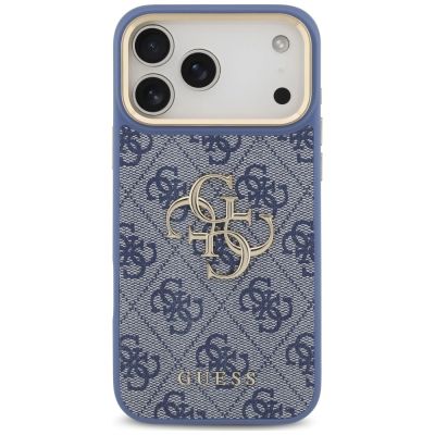 3. Guess 4G Big 4G Classic Logo Big Strap Metal Buttons Hülle für iPhone 18 Pro Max / 17 Pro Max – blau