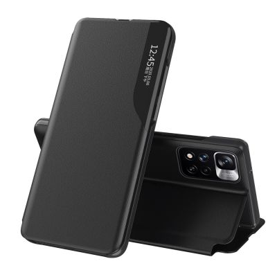 Eco Leather View Case elegante Hülle mit Flip Cover und Standfunktion Xiaomi Redmi Note 11 Pro+ 5G (China) / 11 Pro 5G (China) / Mi11i HyperCharge / Poco X4 NFC 5G schwarz
