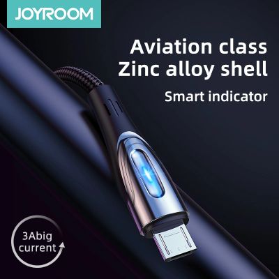 6. Joyroom Sharp Series S-M411 USB-A/Micro-USB 3A-Kabel 2 m mit Ladeanzeige – Schwarz