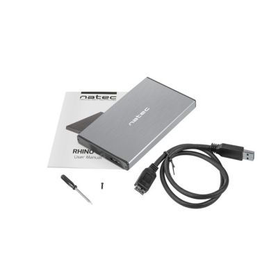 5. NATEC Rhino Go NKZ-1281 Festplattengehäuse (2,5"; USB 3.0; Aluminium; Grau)