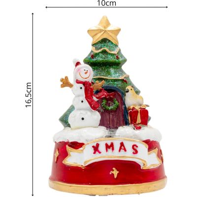 11. Schneemann spielt Weihnachtsdekoration