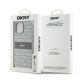 8. DKNY Lederhülle mit Monostreifen und Metalllogo für iPhone 15 Plus / 14 Plus – Beige