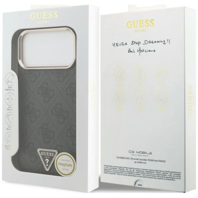 8. Guess 4G Triangle Logo MagSafe Hülle für iPhone 18 Pro Max / 17 Pro Max, schwarz – gold