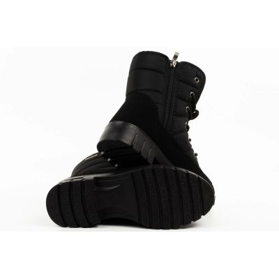 8. Progress Damen-Winterstiefel, schwarze gefütterte Schneestiefel mit Lammfell