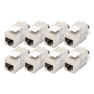 Digitus CAT 6A Keystone-Modul, geschirmt, werkzeugloser Montageanschluss - 8 Stück.