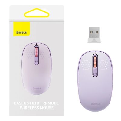 8. Baseus F01B 2,4-GHz-Funkmaus + Bluetooth 3.0 + 5.0 – Lila