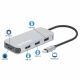 11. MANHATTAN 8-in-1 USB-C Dockingstation mit USB 3.2 Gen 1 Power Delivery, Typ-C Stecker auf HDMI Buchse, drei USB-A Anschlüssen, Gigabit RJ45 Anschluss, USB-C Power Delivery Anschluss, SD/MicroSD Kartenleser, Aluminium, Space Grau (13061)