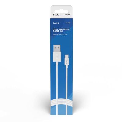2. SAVIO CL-125 Kabel (USB Typ C - USB 2.0 Typ A; 1 m; weiß)