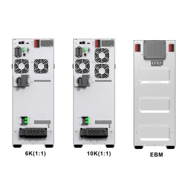 5. POWER WALKER USV ONLINE VFI 10000 ICT IoT 3/1 BI PF1 10 kVA, Klemmen, RJ45, USB-B, RS-232, Notstromanschluss, 3/1-phasig