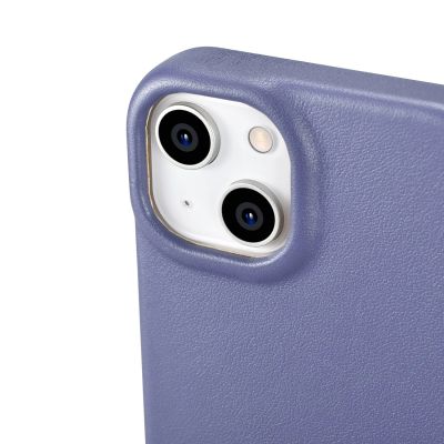 13. iCarer CE Premium Leather Folio Case iPhone 14 Plus Magnetic Flip Leather Folio Case MagSafe Light Purple (WMI14220715-LP)