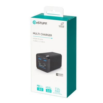 9. eSTUFF ES635200 Handy-Ladegerät Laptop Schwarz AC Schnellladung Intern