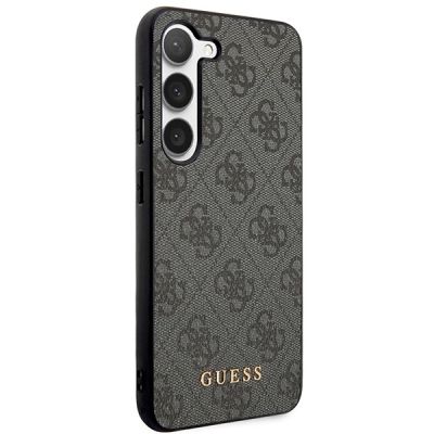 4. Guess GUHCS23SG4GFGR S23 S911 Grau/Grau Hardcase 4G Metal Gold Logo