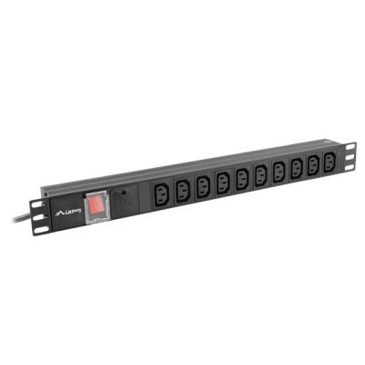 6. Lanberg PDU-10I-0200-IEC-BK Steckdosenleiste (10 Steckdosen nach IEC320-Standard; 10 A; 2 m; schwarz)