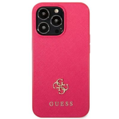 3. Guess Saffiano 4G Small Metal Logo Hülle für iPhone 13 Pro / 13 – Rosa