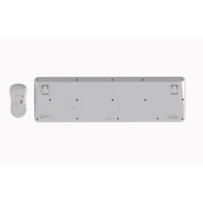 5. GEMBIRD Kabelloses Slim Pro Business-Schreibtisch-Tastatur- und Maus-Set, Weiß, US-Layout