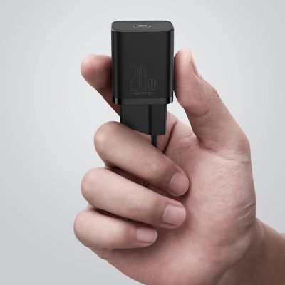 13. Baseus Super Si 1C Schnellladegerät USB Typ C 20W Power Delivery + USB-Kabel Typ C - Lightning 1m schwarz (TZCCSUP-B01)