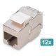 Digitus Compact CAT 6A Keystone-Modul, geschirmt, werkzeugloser Montageanschluss, 12 Stück.