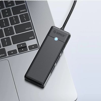 9. Orico PAPW3AT-U3 USB-Hub mit 4 Anschlüssen (3x USB-A 3.0) und microSD/SD-Kartenleser, 1,8 m Kabel, schwarz