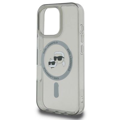 6. Karl Lagerfeld IML Metal Karl&Choupette Head MagSafe Hülle für iPhone 16 Pro - Schwarz
