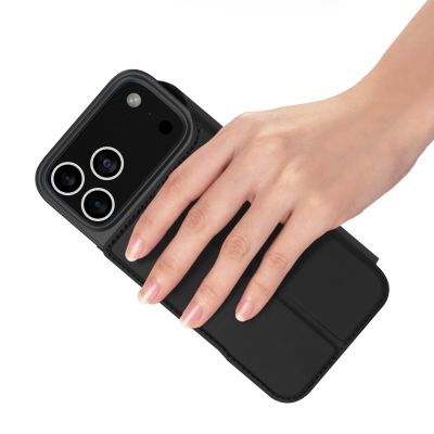 6. Dux Ducis Skin Pro Hülle für iPhone 17 Pro Max mit Flip und Kartenfach - Schwarz