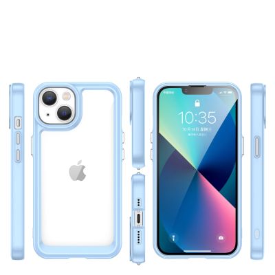 2. Outer Space Case iPhone 14 Plus Hardcover mit Gelrahmen blau
