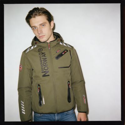 7. Geographical Norway Royaute DB 068 M WY1997H/GN-Kaki / Black Softshelljacke