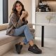 5. Damen-Plateauschuhe aus braunem Leder, Modell Vinceza 41523