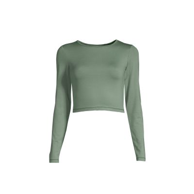 2. CASALL – Kurzes, langärmliges T-Shirt in Staubgrün