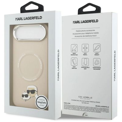 8. Karl Lagerfeld Karl & Choupette Pins MagSafe Hülle für iPhone Air - Beige