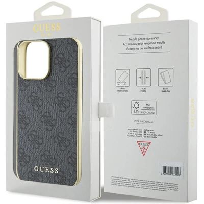 8. Guess 4G Charms Collection Hülle für iPhone 15 Pro Max – Grau