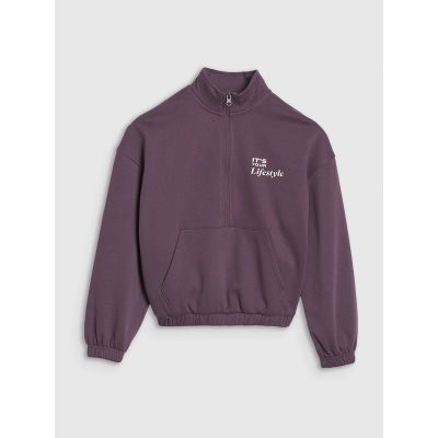 4. Mädchen Sweatshirt ohne Reißverschluss, ohne Kapuze 4F 4FJRSS25TSWSF2058-50S