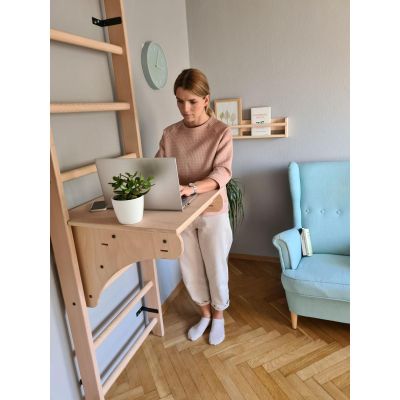 81. Klimmzugleiter aus Holz mit Schreibtischbank K 112