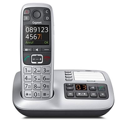 5. Gigaset E560A DECT-Telefon Anrufer-ID und Namensanzeige Schwarz, Silber