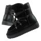 D.Franklin Damen Winter Schneestiefel, modisches Fellfutter, schwarz hoch