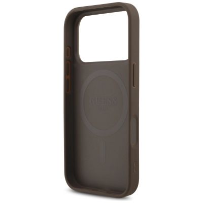 7. Guess 4G Strap Triangle Logo MagSafe Hülle für iPhone 17 Pro - braun