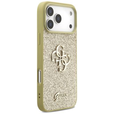 4. Guess Fixed Glitter Big 4G Hülle für iPhone 17 Pro Max - Gold