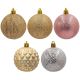 13. Set mit 35 dekorativen Kunststoffkugeln, 6 cm Durchmesser, in Roségold