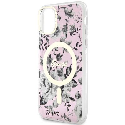 6. Guess GUHMN61HCFWSP iPhone 11 / Xr 6,1" rosa/rosa Hardcase Flower MagSafe