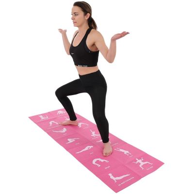 15. Faltbare Yogamatte 1700x600x5MM Rosa Enero Fit