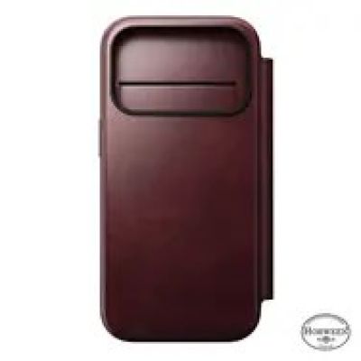 9. NOMAD Modern Leather Folio - MagSafe-kompatible Lederhülle für iPhone 17 Pro, Horween-Leder (burgunderrot)