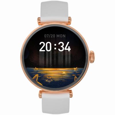 4. Smartwatch Gravity Roségold Weiß 2 Armbänder GT26-2