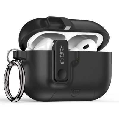 2. Tech-Protect Slim Hook Hülle für AirPods Pro 3 – Schwarz