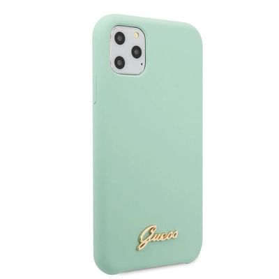 5. Guess GUHCN65LSLMGG iPhone 11 Pro Max grüne/grüne Hartschale Silikon Vintage Gold Logo