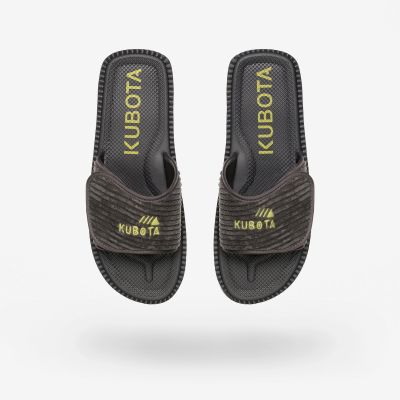 2. Kubota Flip-Flops aus Cord mit Klettverschluss, Graphit KUBKRZ-AW23-02-28
