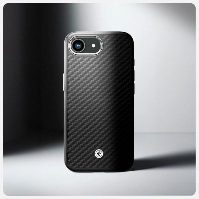 11. Spigen Enzo Aramid MagSafe Hülle für iPhone 16e / 17e - Schwarz