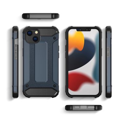 3. Hybrid Armor Hülle für iPhone 14 Plus gepanzerte Hybridhülle blau