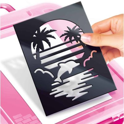 9. Airbrush-Kunst-Aktivitätskoffer mit Kanalspielzeug