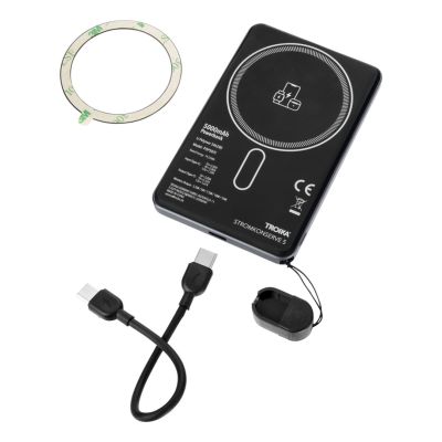 2. TROIKA POP50 5000 mAh Akku mit kabelloser Ladefunktion, Grau/Schwarz